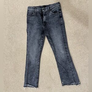 MOTHER Black Cropped Denim Jeans